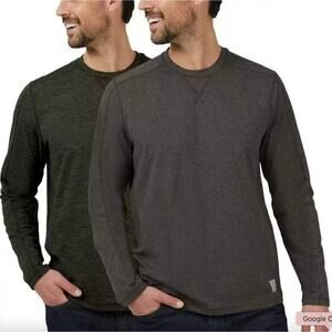 Rugged Elements 2 Pack Sueded Long Sleeve Crew Neck Tee XXL 2XL Gray Green